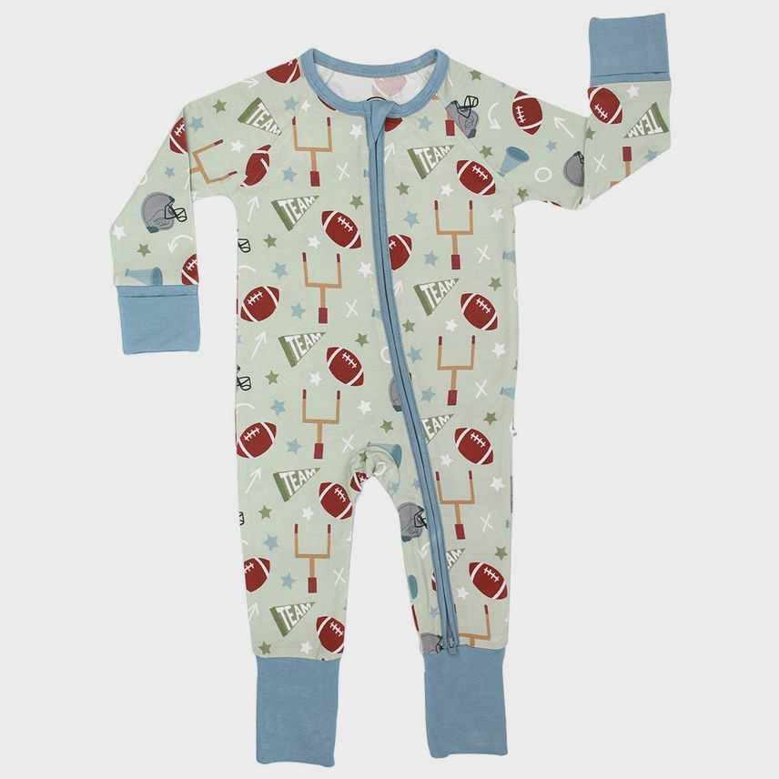 Baby Convertible Zip Pajama - Game Day
