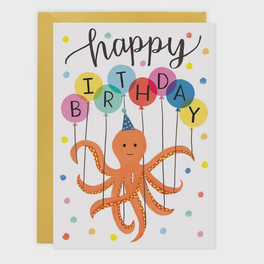 Greeting Card - Octopus Balloons
