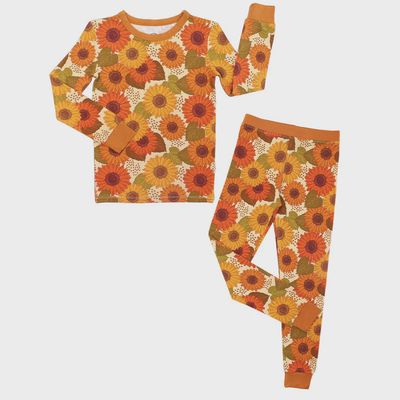 Toddler/Kids Long Sleeve Pajama Set - Sunflowers