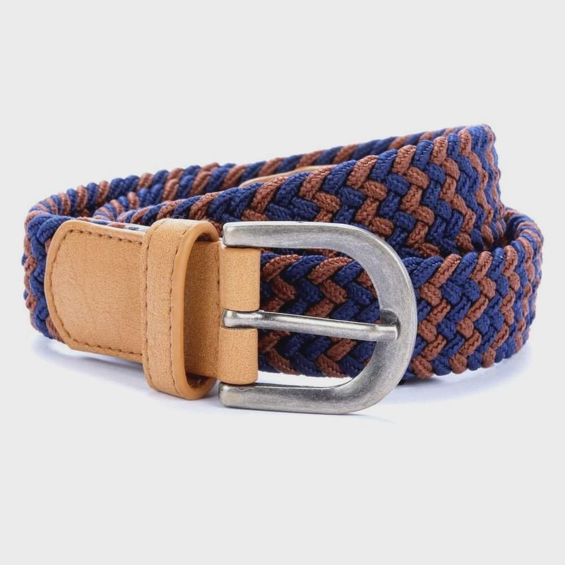 Boys Stretchy Cord Belt - Brown/Navy