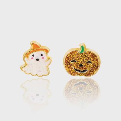 Stud Earrings - Halloween Ghost &amp; Gourd