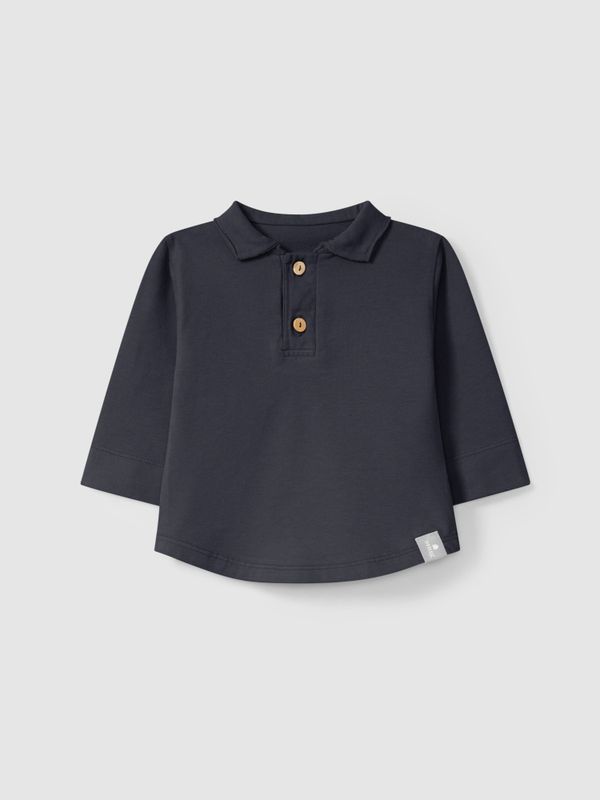 Toddler Long Sleeve Polo - Navy