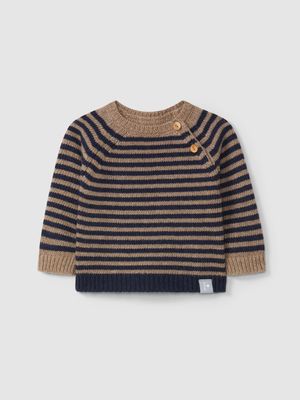 Baby Knitted Sweater - Blue Stripe