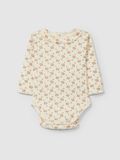 Baby Long Sleeve Rib Knit Bodysuit - Cream Floral