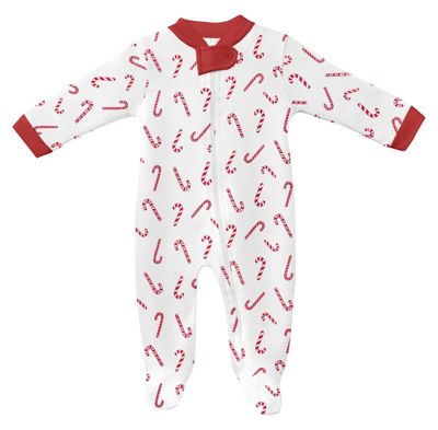 Baby Pima Cotton Long Sleeve Onesie - Candy Cane