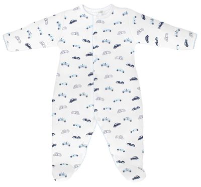 Baby Pima Cotton Footed Onesie - Classic Cars