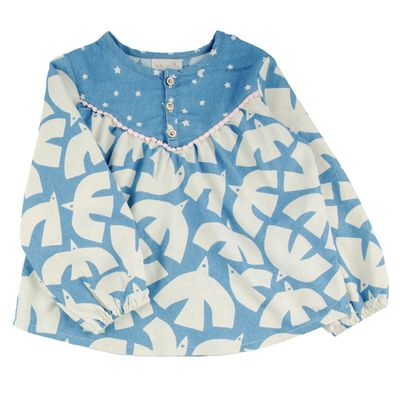 Toddler/Kids Long Sleeve Chambray Top - Nordic Sky