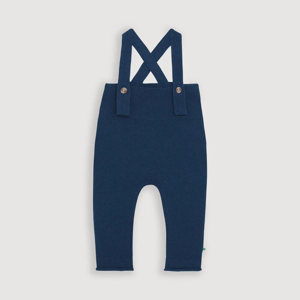 Baby Knit Overalls - Navy