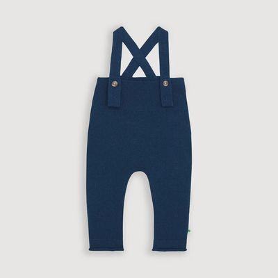 Baby Knit Overalls - Navy