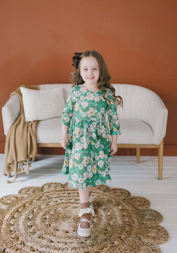 Rubina Dress in Vintage Greens