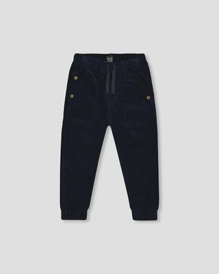 Boys Stretch Corduroy Joggers - Navy