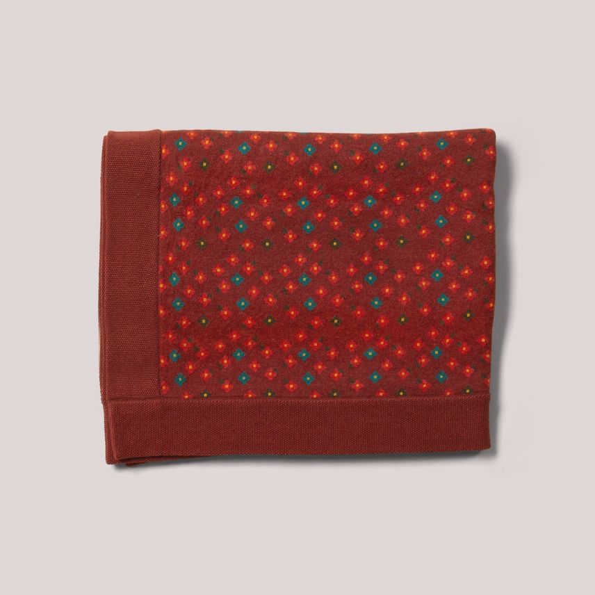Baby Knitted Blanket - Hazelnut Flowers