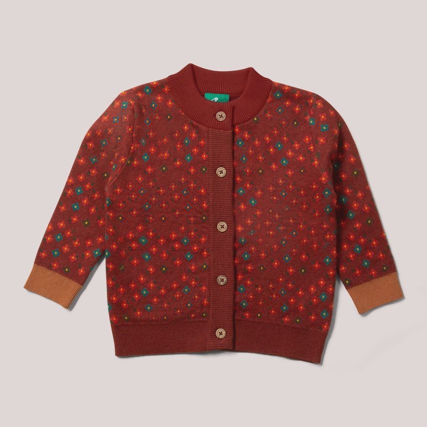 Toddler/Kids Knitted Cardigan - Hazelnut Flowers