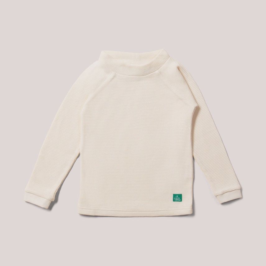 Toddler/Kids Long Sleeve Waffle T-Shirt - Cream