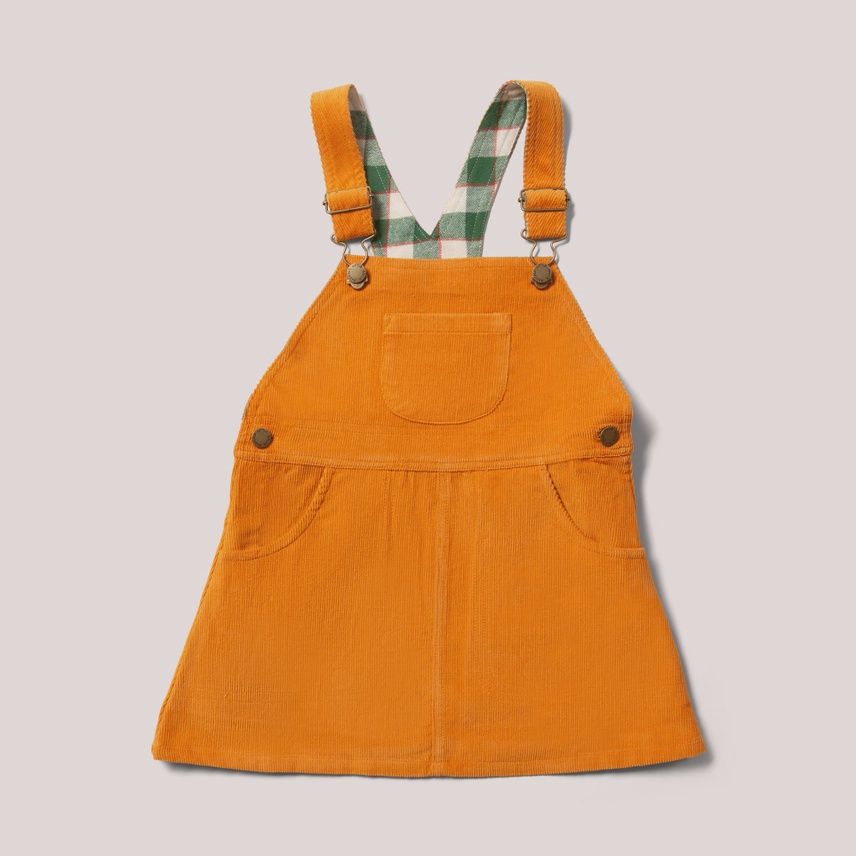 Toddler/Kids Corduroy Pinafore Dress - Golden Ochre