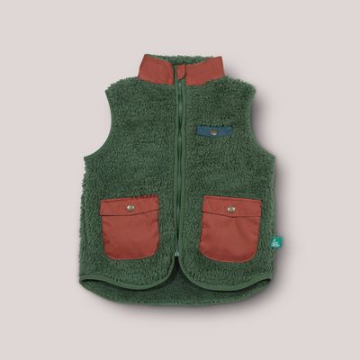 Toddler/Kids Zip Up Fleece Vest - Fern Green