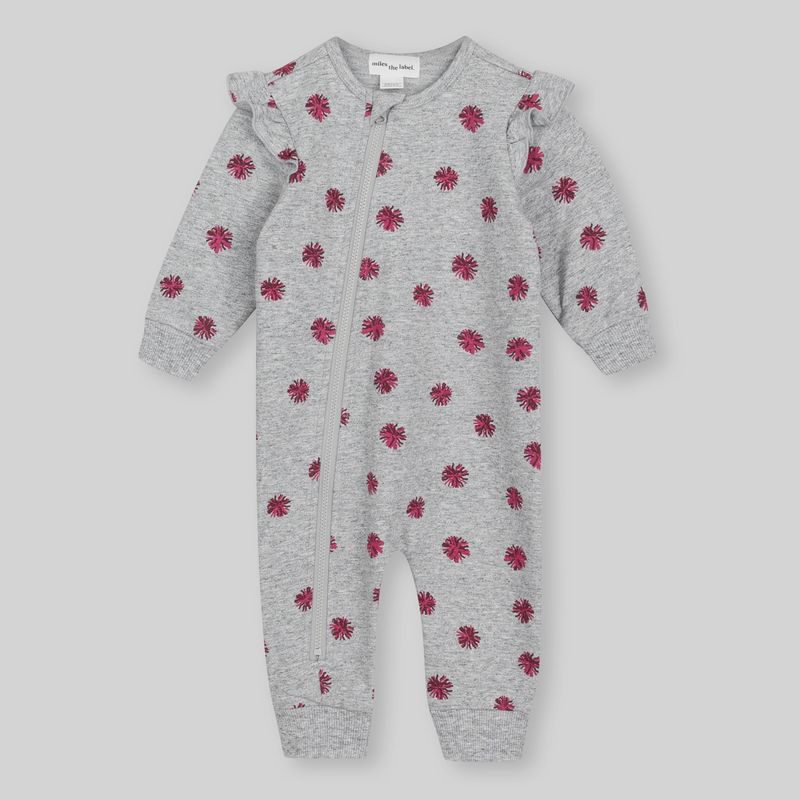 Baby Long Sleeve Ruffle Playsuit - Pom Poms