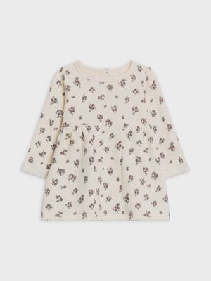 Toddler/Kids Long Sleeve Fleece Dress - Purple Floral