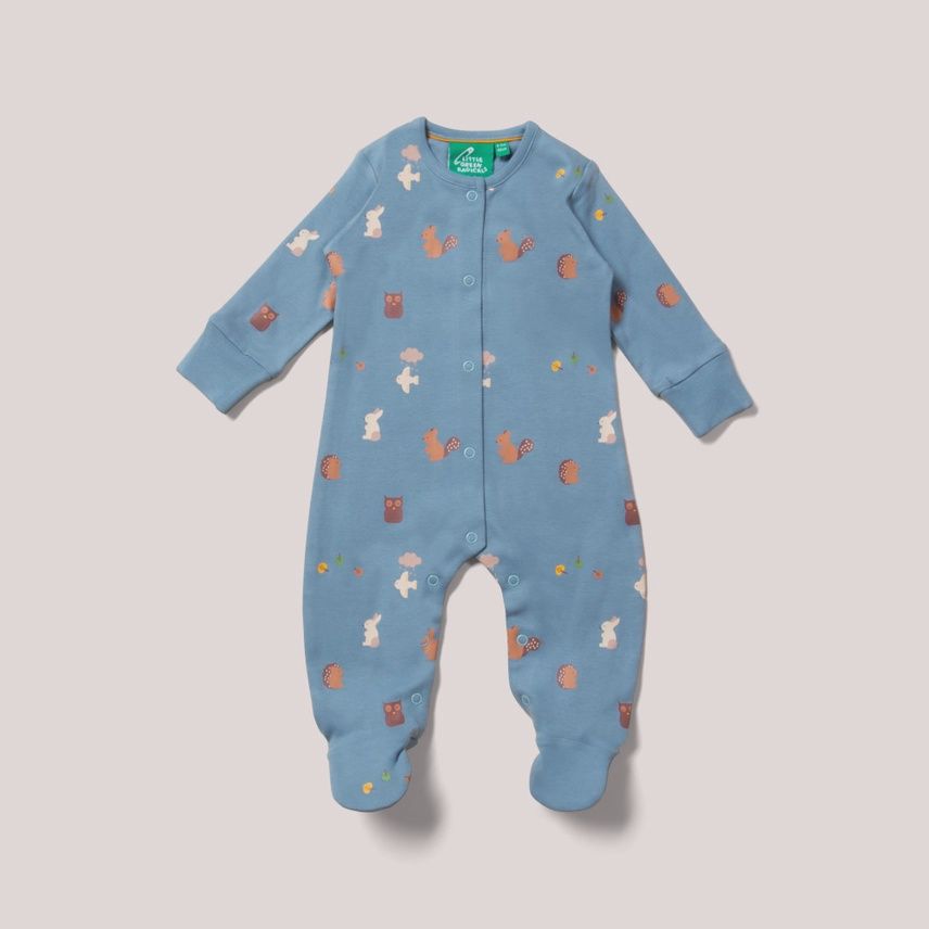 Baby Long Sleeve Footed Onesie - Woodland