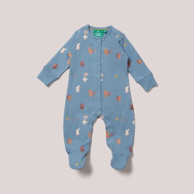 Baby Long Sleeve Footed Onesie - Woodland