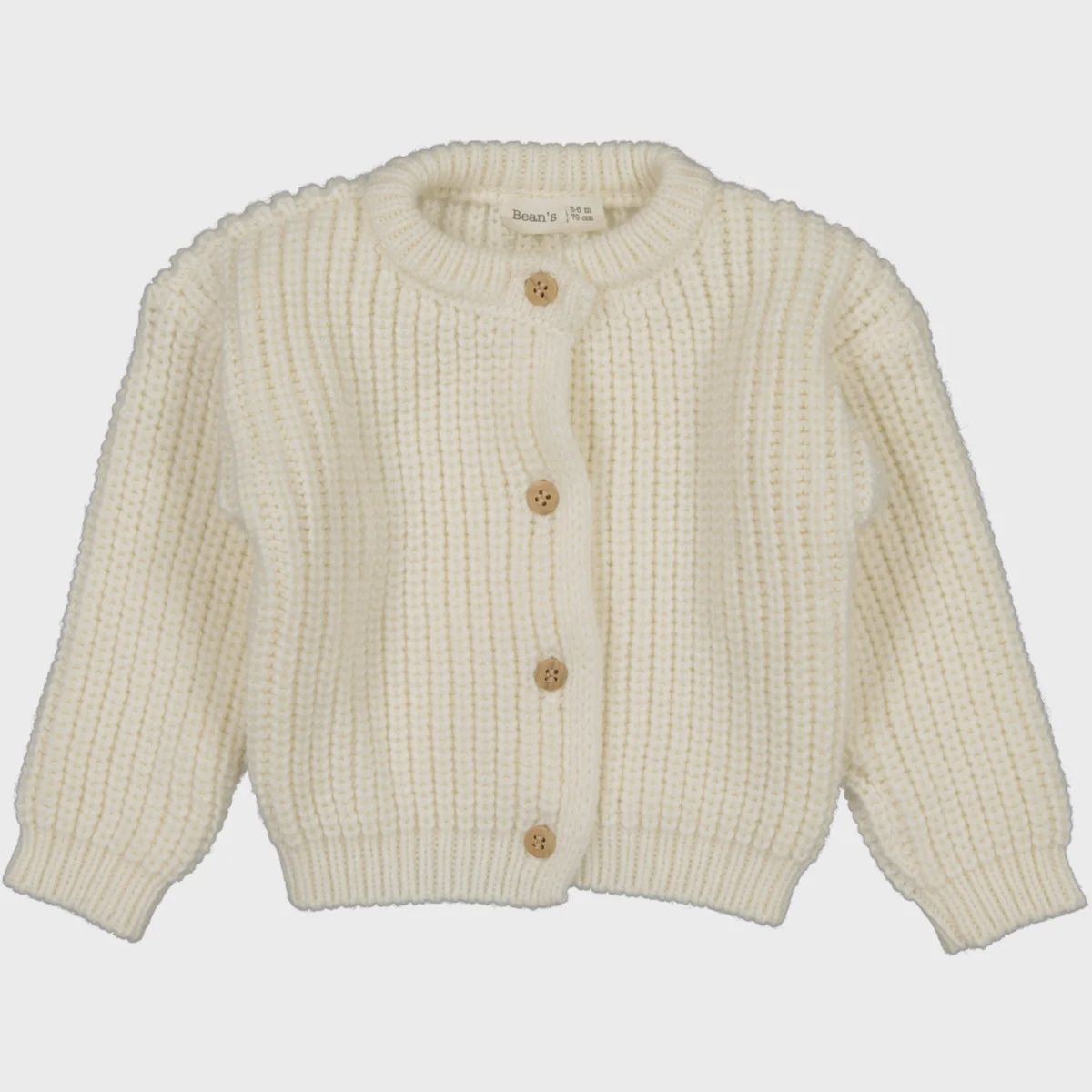 Baby Long Sleeve Knitted Cardigan - Ecru