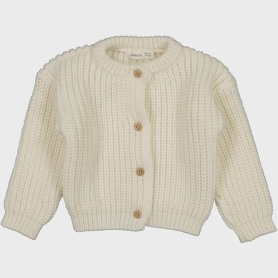 Baby Long Sleeve Knitted Cardigan - Ecru