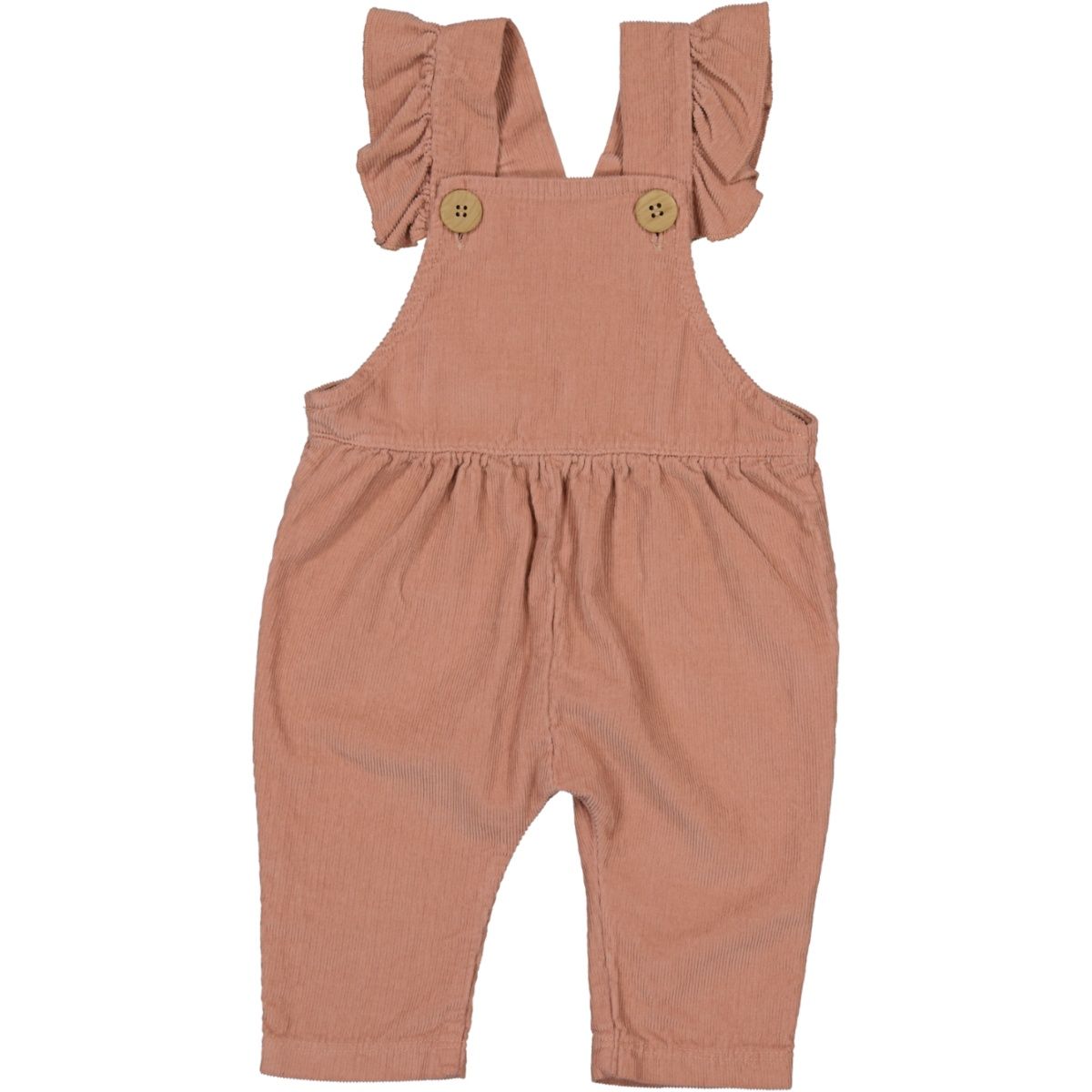 Baby Corduroy Ruffle Overalls - Old Pink