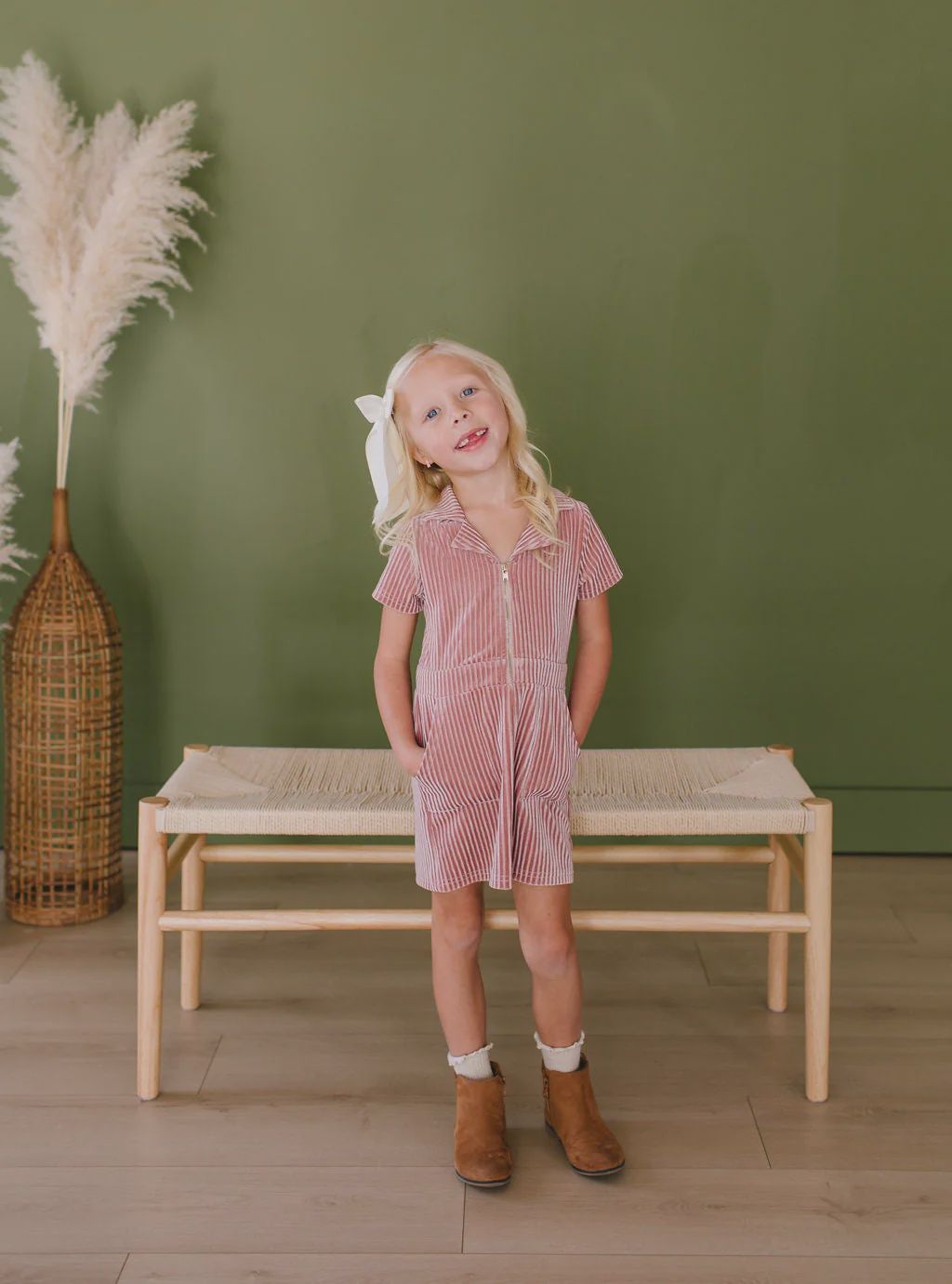 Corduroy Dress in Blush