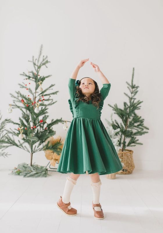 Adelisa Dress in Evergreen