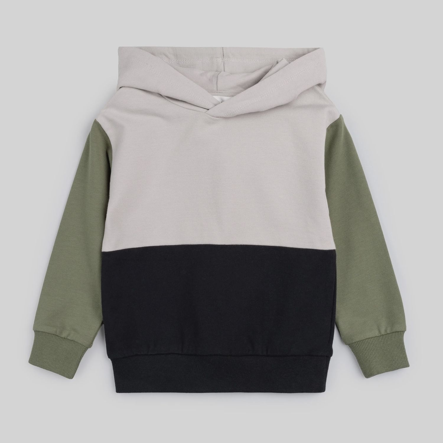 Boys Hooded Sweatshirt - Cement Colorblock