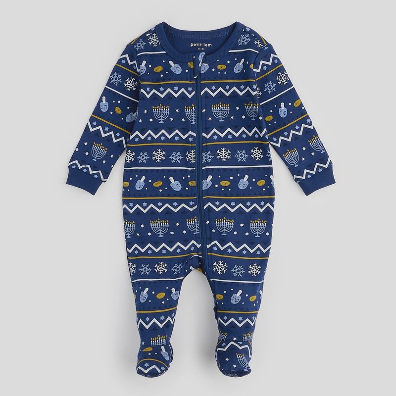 Baby Footed Zip Pajama - Hanukkah