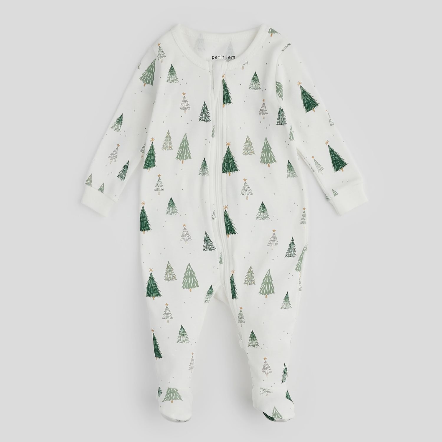 Baby Footed Zip Pajama - Christmas Tree
