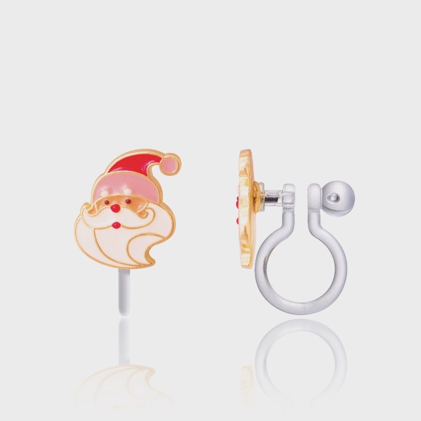 Clip-On Earrings - Holly Jolly Santa