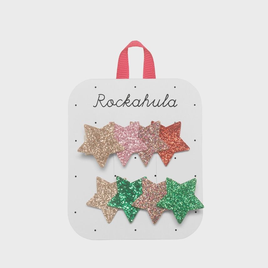 Jolly Glitter Star Clips