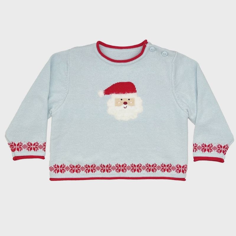 Baby Knit Sweater - Fuzzy Santa