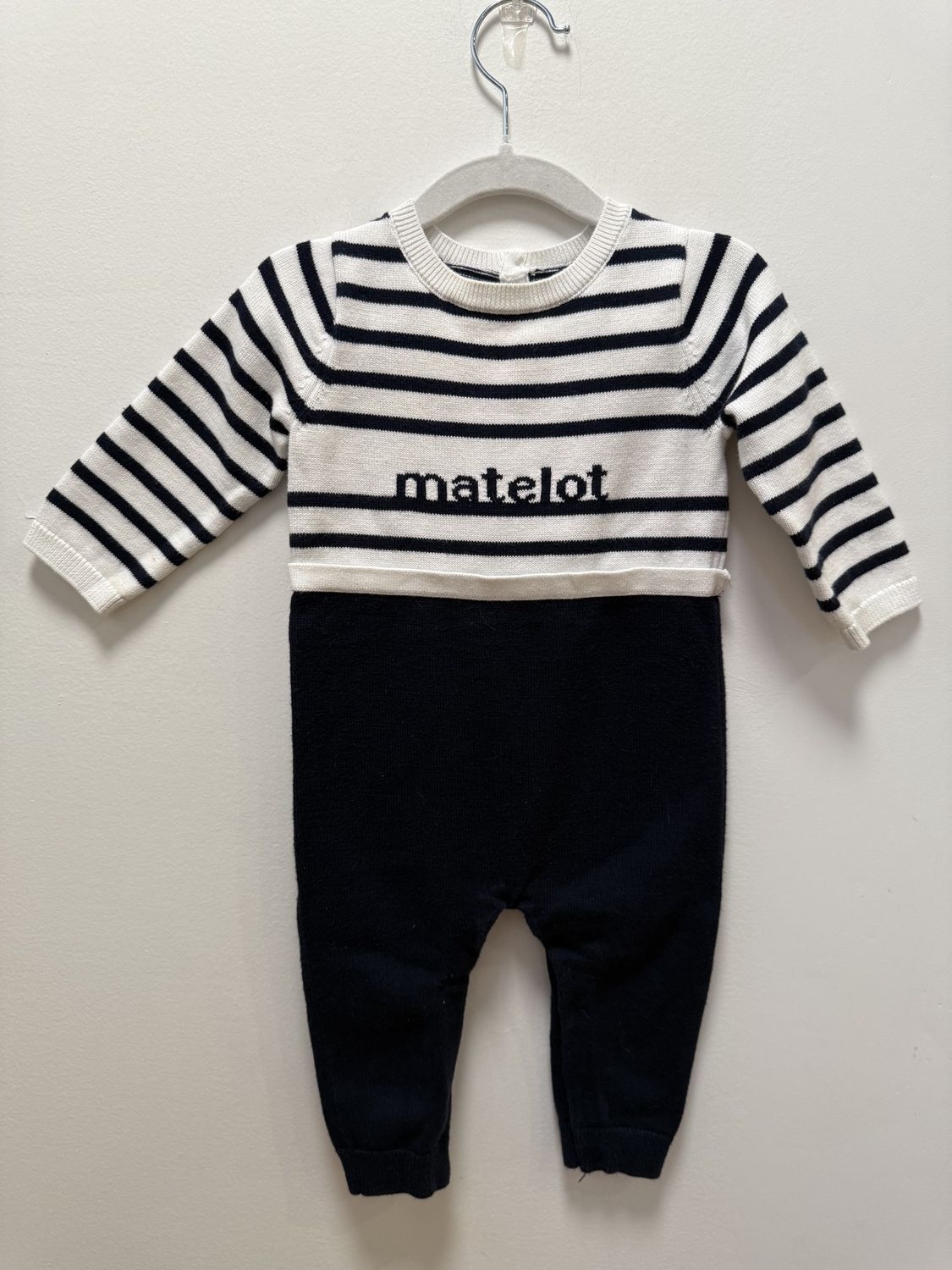 Used - Jacadi Paris - Long Sleeve Onesie - 12M - PWE1996