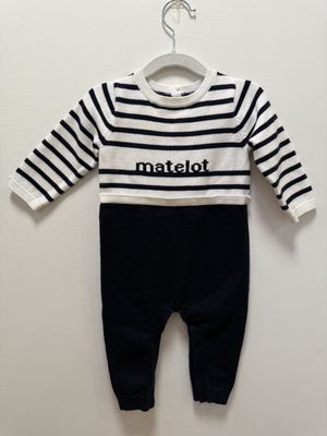 Used - Jacadi Paris - Long Sleeve Onesie - 12M - PWE1996