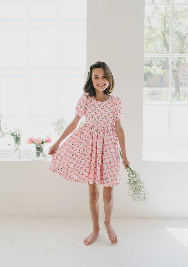 Puff Dress in Cherries