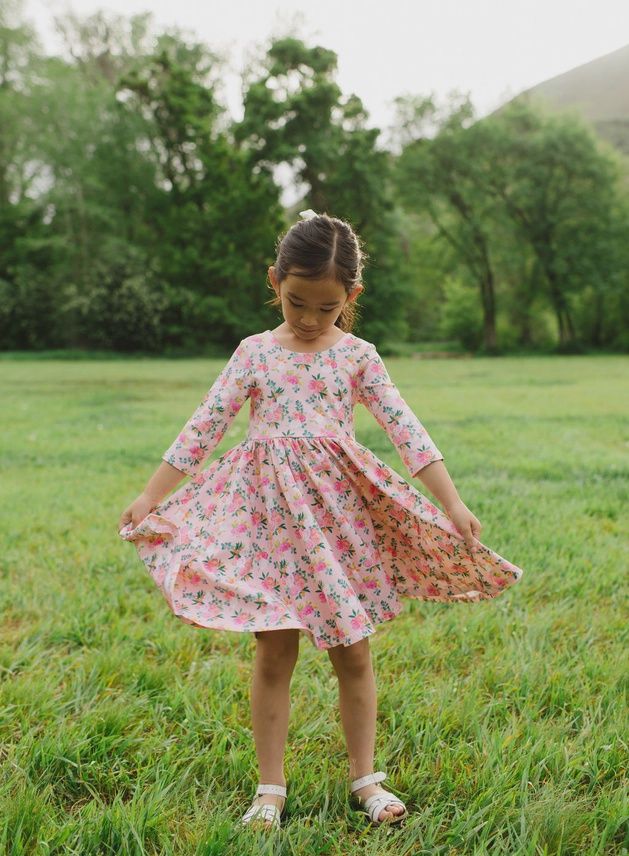 Emile Dress in Peach Bouquet
