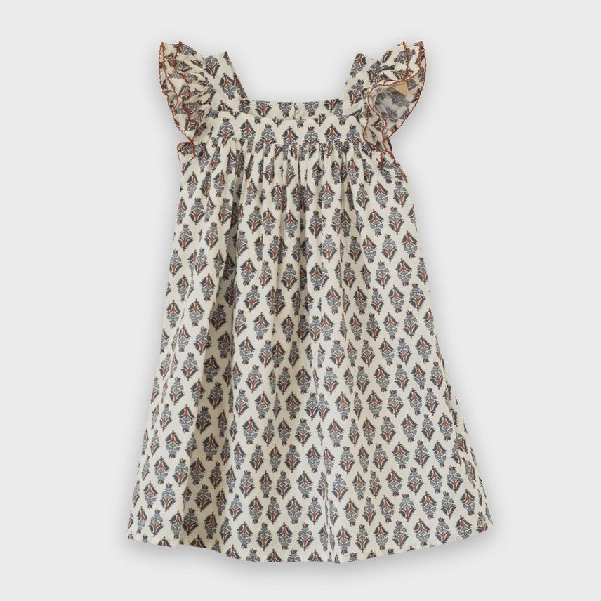 Square Neck Everly Dress - Jewel Handblock
