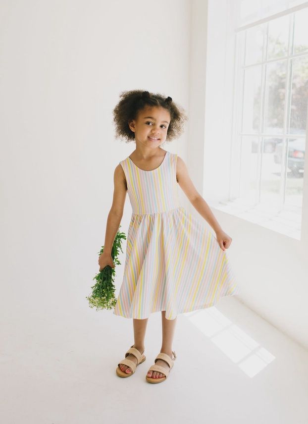 Tank Dress in Pastel Stripe