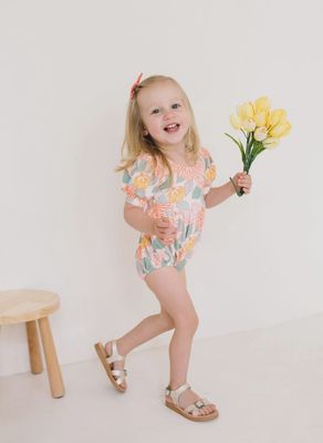 Puff Baby Romper in Soft Floral
