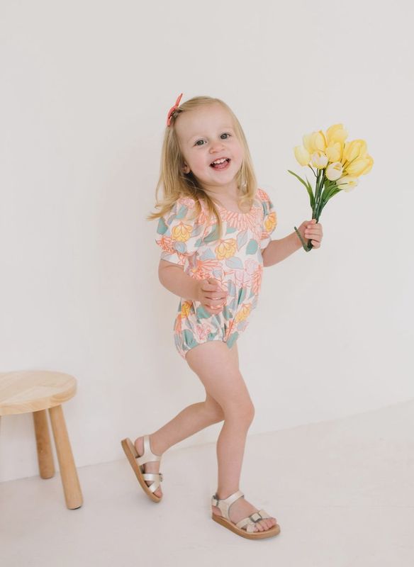 Puff Baby Romper in Soft Floral
