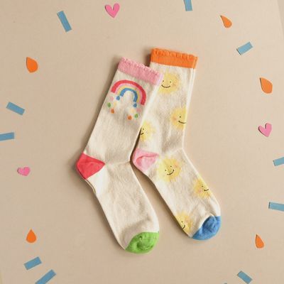 Vintage Rainbow & Sun 2 Pack Socks Vintage Rainbow & Sun 2 Pack Socks