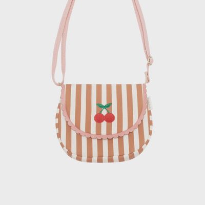 Cherry Stripe Scallop Bag