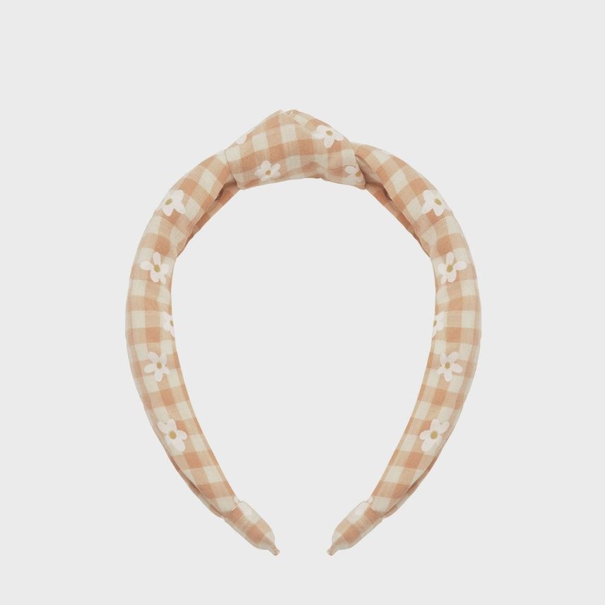 Daisy Gingham Knotted Headband