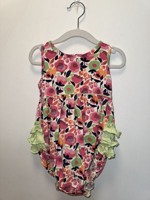 Used - RuffleButts - Sleeveless Onesie - 12-18M - PWE2357