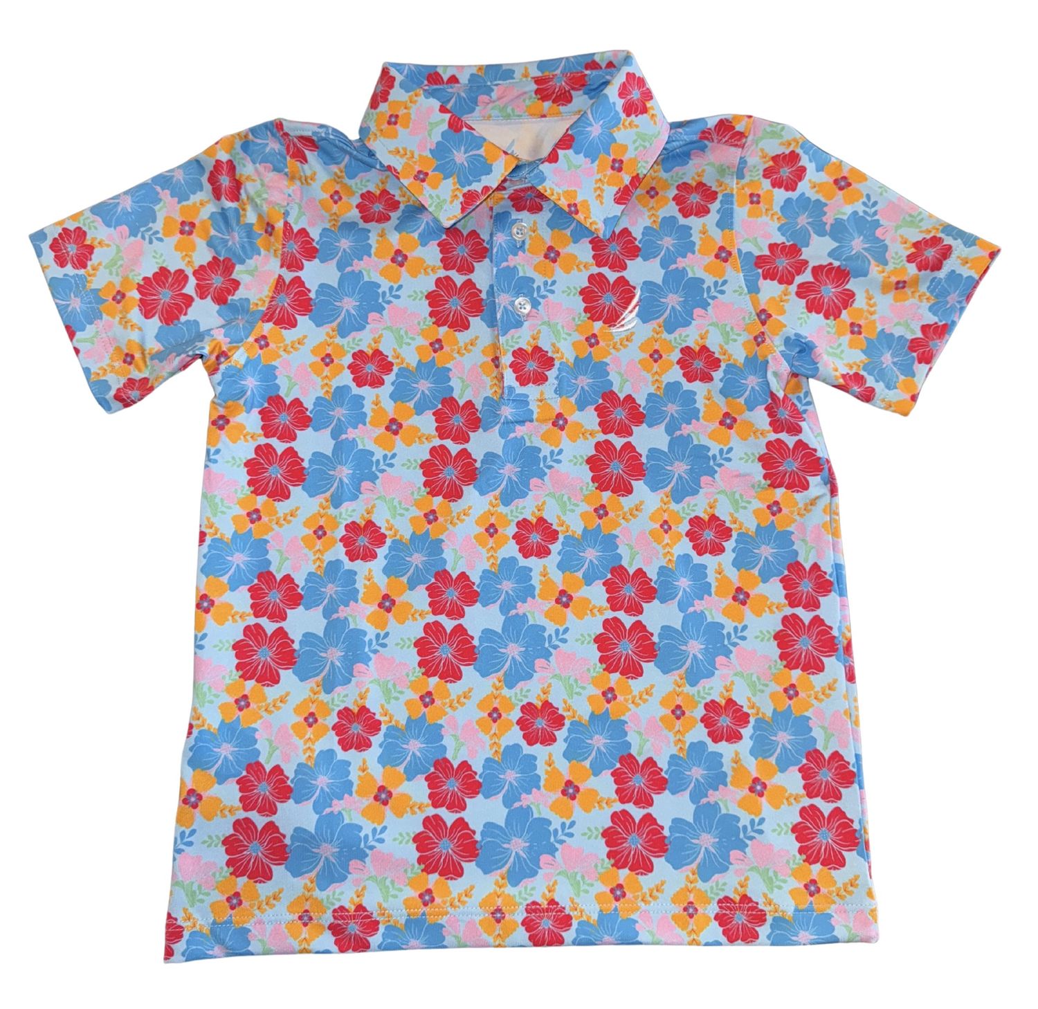 Boys Performance Polo - Flowers