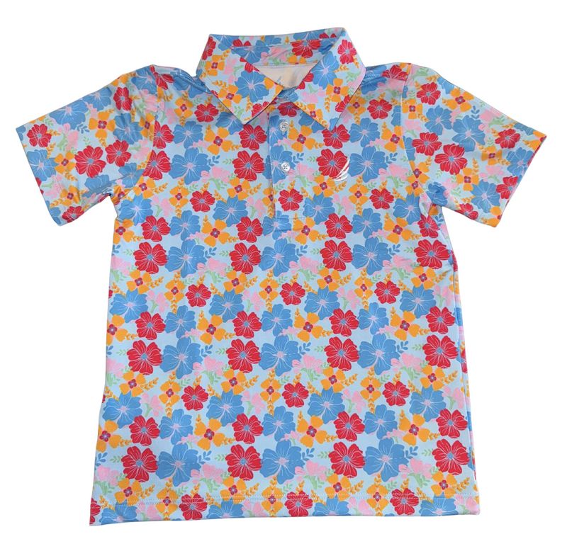 Boys Performance Polo - Flowers