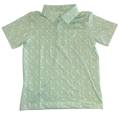 Boys Performance Polo - Golf Print